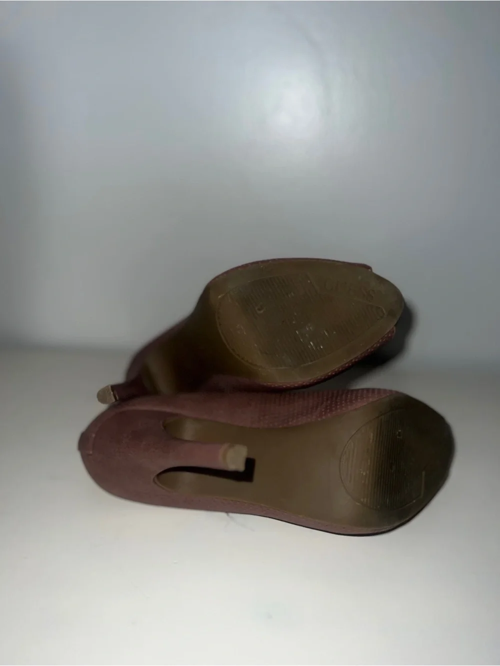 GUESS Mauve Peep-Toe Stiletto Pumps